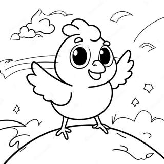 Funny Chicken Little in the Sky Coloring Page | Chicken Little 塗色頁