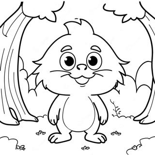 Cute Lorax with Trees Coloring Page | Lorax 塗色頁