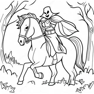 Headless Horseman Spooky Coloring Page | Headless Horseman 塗色頁