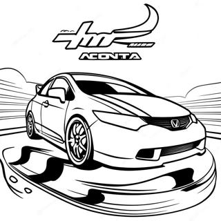 Sporty Honda Civic Racing Coloring Page | Honda Civic 塗色頁