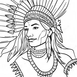 Traditional Native American Dancer Coloring Page | Native American Heritage Month 塗色頁