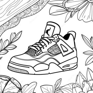 Cool Jordan 4 Sneaker Coloring Page | Jordan 4 Sneaker 塗色頁