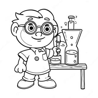 Sid the Science Kid with Colorful Beakers Coloring Page | Sid the Science Kid 塗色頁