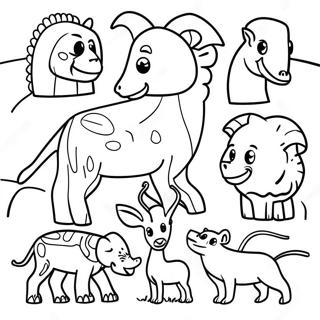 African Animals Coloring Page