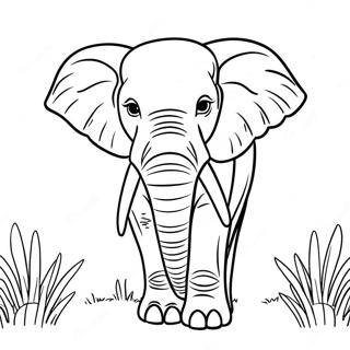 Majestic African Elephant Coloring Page