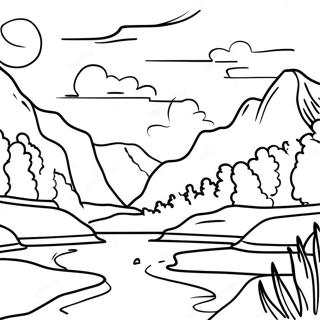 National Park Scenic Landscape Coloring Page | National Park 塗色頁