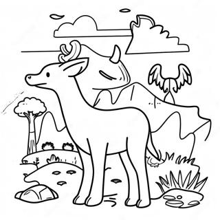 Majestic National Park Animals Coloring Page | National Park 塗色頁