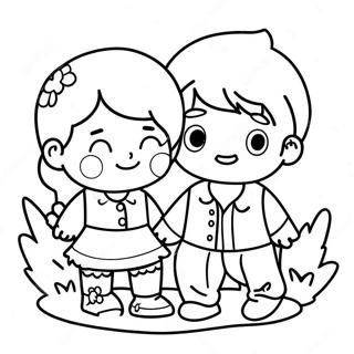 Boy and Girl Coloring Page | Boy and Girl 塗色頁
