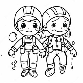 Adventurous Boy and Girl Coloring Page | Boy and Girl 塗色頁