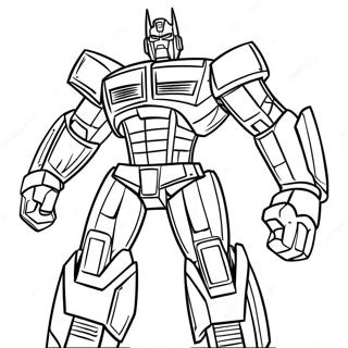 Optimus Prime Heroic Pose Coloring Page | Transformer 塗色頁