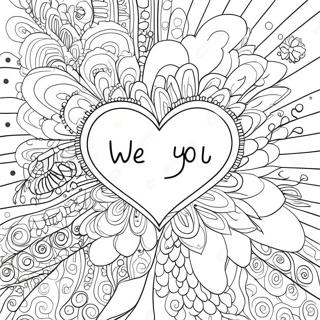 We Love You Heart Coloring Page | We Love You 塗色頁