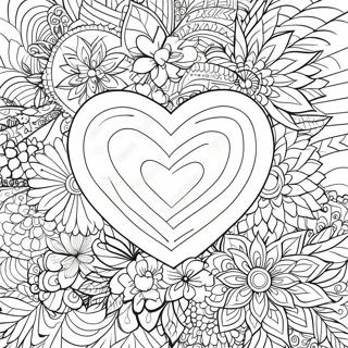 Valentine's Day Heart Mandala Coloring Page | Valentines Day for Adults 塗色頁