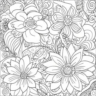 Romantic Floral Patterns Coloring Page | Valentines Day for Adults 塗色頁