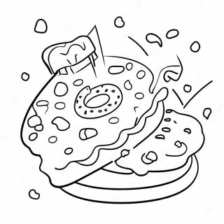 Delicious Dunkin Donuts with Sprinkles Coloring Page | Dunkin Donuts 塗色頁