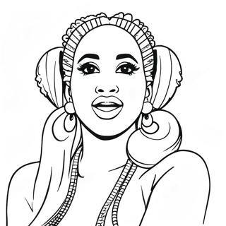 Cardi B Coloring Page | Cardi B 塗色頁