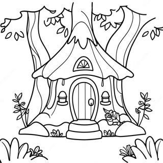 Enchanted Forest Fairy House Coloring Page | Enchanted Forest Fairy House 塗色頁
