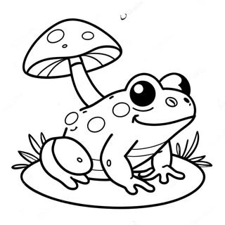 Frog and Mushroom Coloring Page | Frog and Mushroom 塗色頁