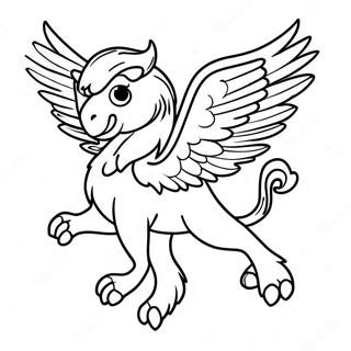 Majestic Griffin Flying Coloring Page | Griffin 塗色頁