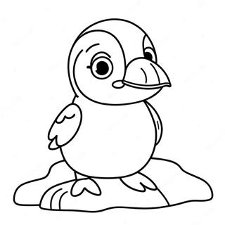 Cute Puffin Rock Characters Coloring Page | Puffin Rock 塗色頁
