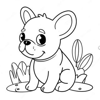 Cute French Bulldog Puppy Coloring Page | French Bulldog 塗色頁