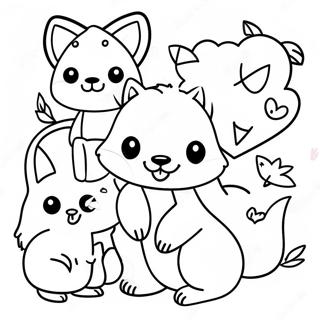 Cute Woodland Creatures Coloring Page
