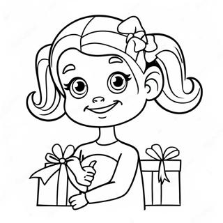 Cute Cindy Lou Who with Gifts Coloring Page | Cindy Lou Who 塗色頁