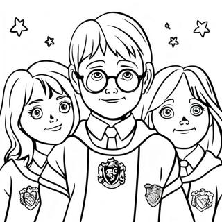 Brave Gryffindor Students Coloring Page | Gryffindor 塗色頁