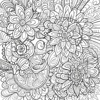 Aesthetic Trippy Mandala Coloring Page