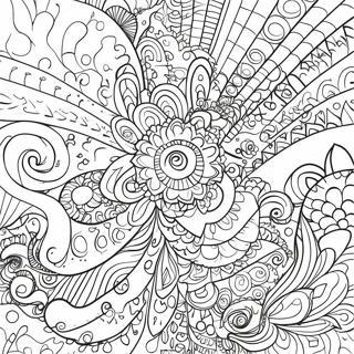 Psychedelic Aesthetic Patterns Coloring Page