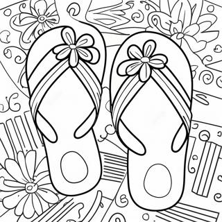 Colorful Flip Flop Coloring Page | Flip Flop 塗色頁