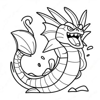 Angry Gyarados Coloring Page | Gyarados 塗色頁