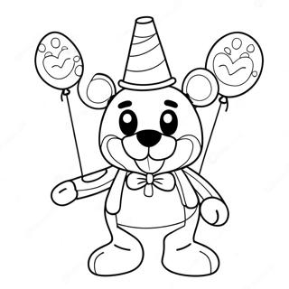Funtime Freddy with Colorful Balloons Coloring Page | Sister Location FNAF 塗色頁