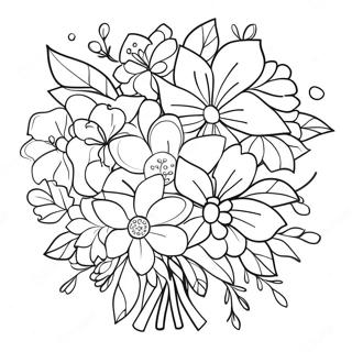Beautiful Flower Bouquet Coloring Page | Flower Mothers Day 塗色頁