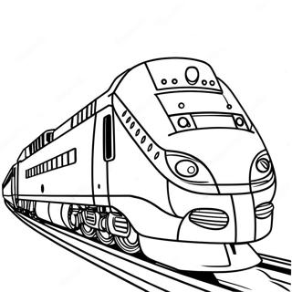 Colorful Amtrak Train in Motion Coloring Page