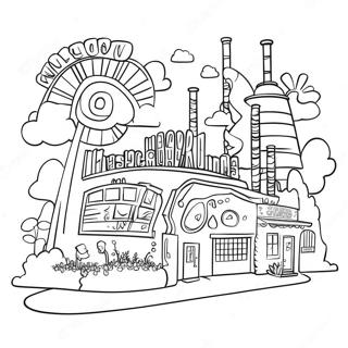 Willy Wonka's Whimsical Factory Coloring Page | Charlie and the Chocolate Factory 塗色頁