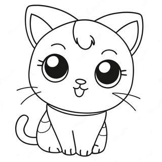 Adorable Kawaii Cat Girl Coloring Page