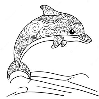 Lisa Frank Colorful Dolphin Coloring Page