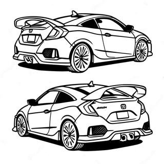 Honda Civic Sports Car Coloring Page | Honda 塗色頁