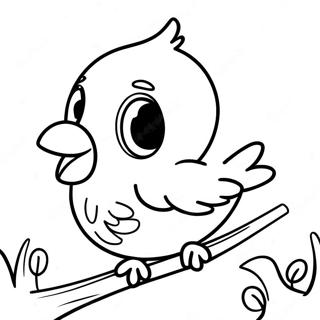 Cute Baby Bird Chirping Coloring Page | Baby Bird 塗色頁
