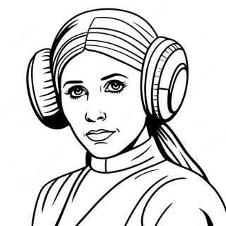 Princess Leia in Iconic Outfit Coloring Page