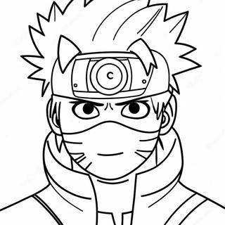 Kakashi with Sharingan Coloring Page