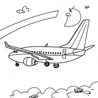 Boeing 737 in Flight Coloring Page | Boeing 737 塗色頁