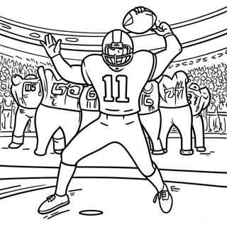 Exciting Superbowl Game Scene Coloring Page | Superbowl 塗色頁