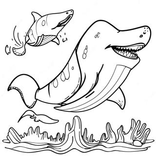 Megalodon Coloring Page | Megalodon 塗色頁