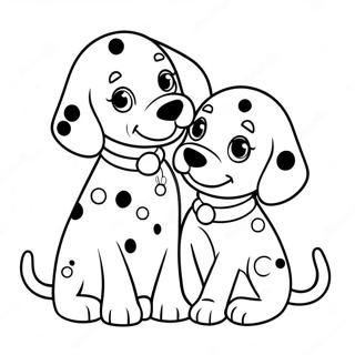 Playful Dalmatian Puppies Coloring Page | 101 Dalmatians 塗色頁