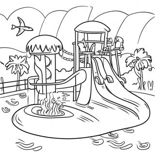 Water Park Fun Coloring Page