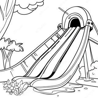 Exciting Water Slide Coloring Page