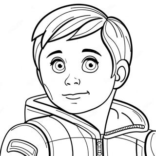 Ryder in Action Coloring Page