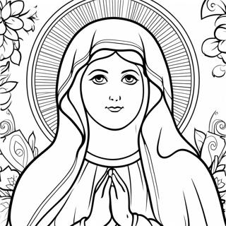 Virgin Mary Coloring Page | Virgin Mary 塗色頁