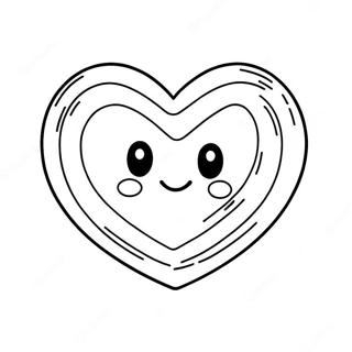 Cute Candy Heart with Smiling Face Coloring Page | Candy Heart 塗色頁